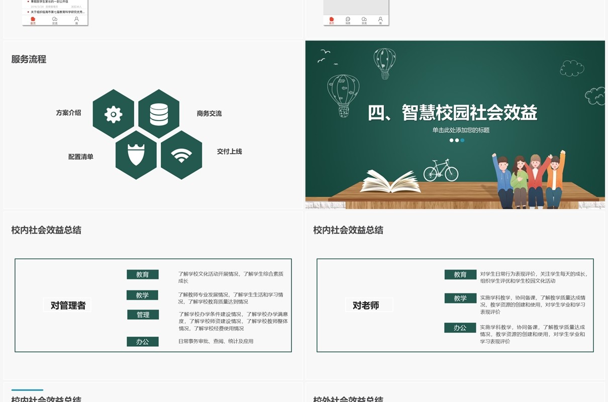 绿色智慧校园解决方案校园安全教育PPT模板