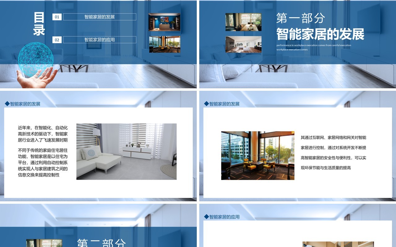 智能家居的发展和应用动态PPT模板