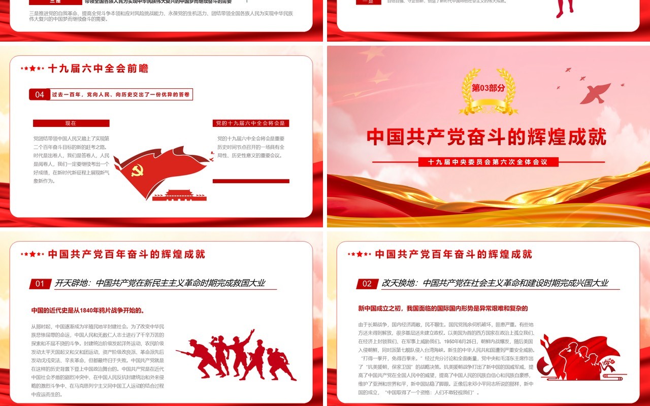 全面学习解读十九届六中全会PPT模板