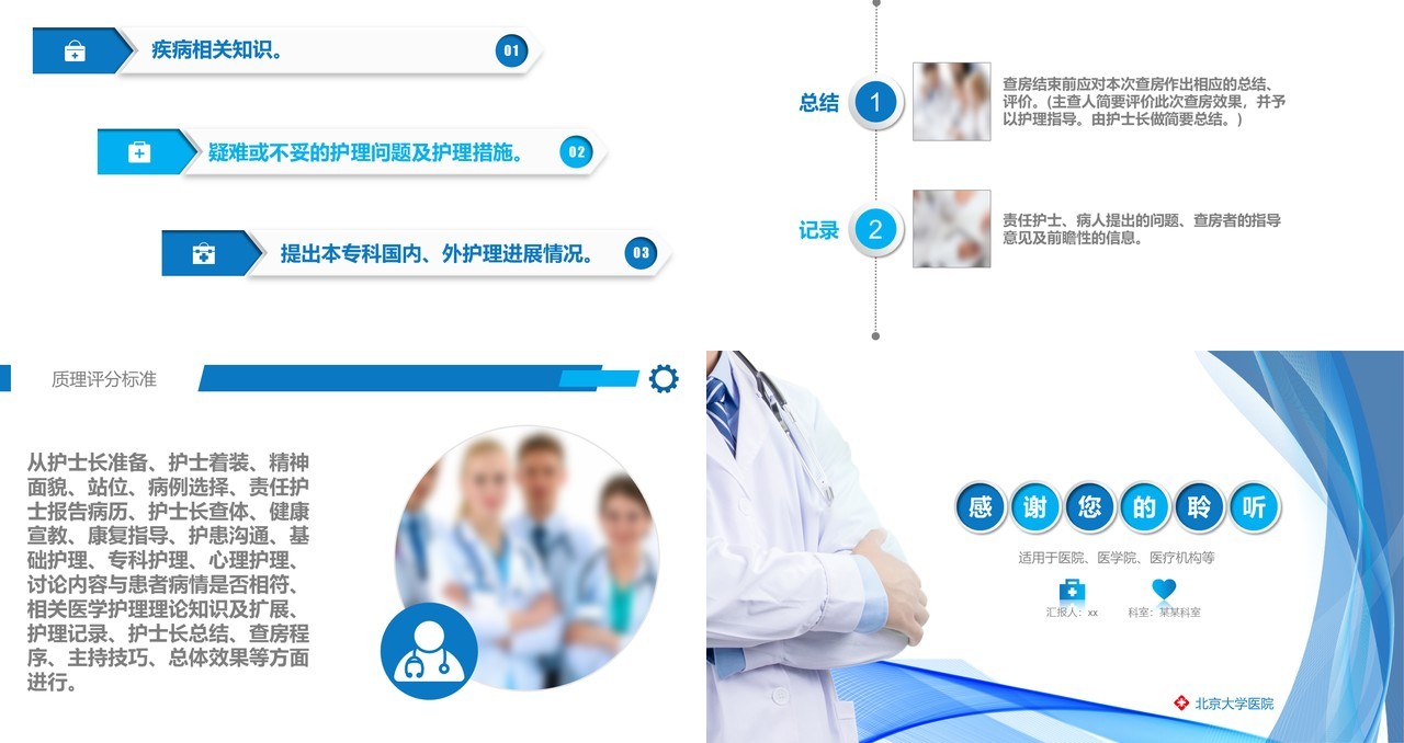 医院护理业务查房课件PPT模板