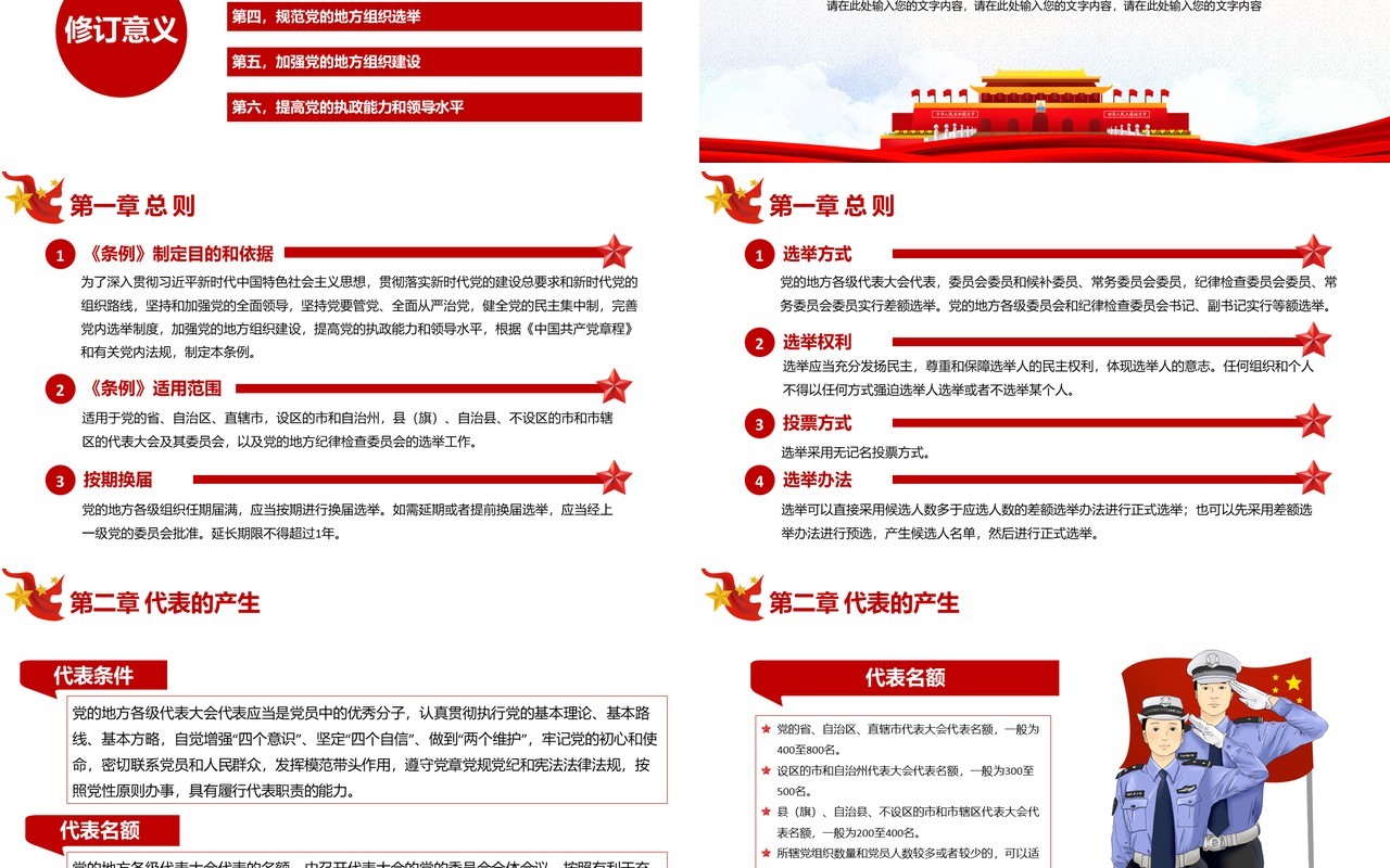 党政风地方组织选举工作条例PPT模板
