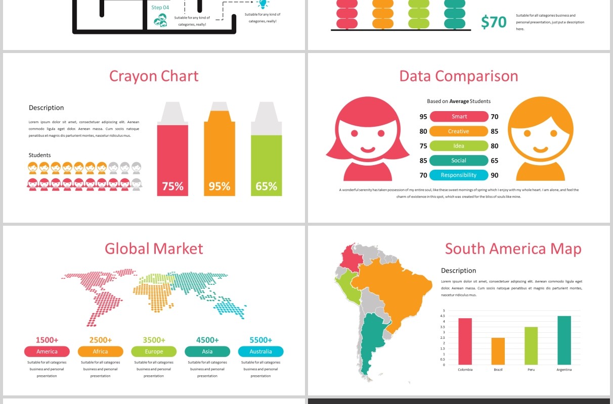 儿童趣味教育宣传课件PPT照片排版设计模板Childhood - Playful Powerpoint Template