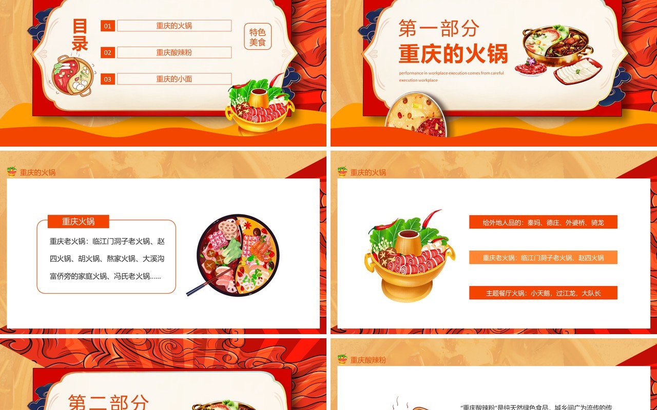 食在重庆特色美食介绍动态PPT模板
