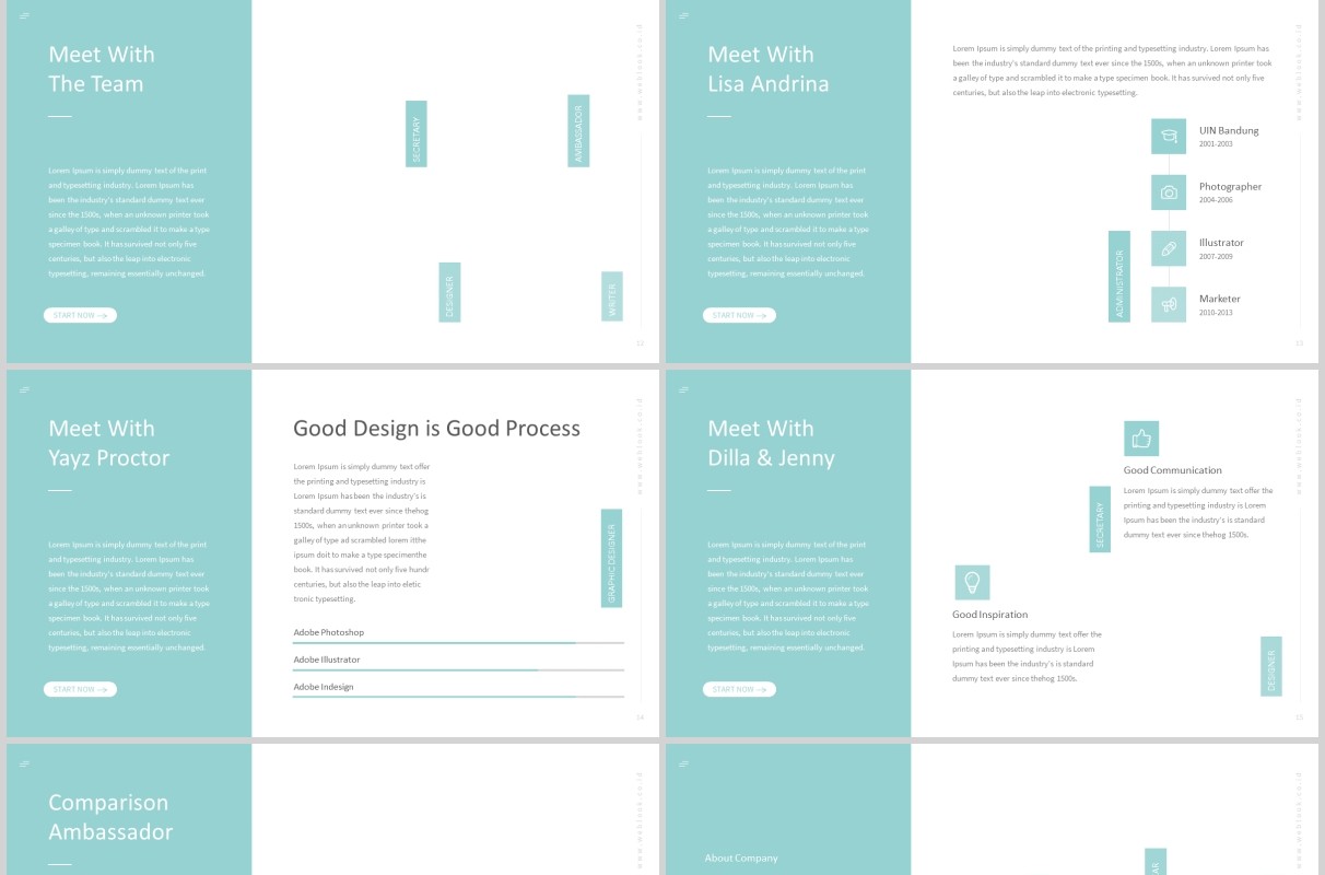 网页版式PPT幻灯片演示模板Weblook Powerpoint Template