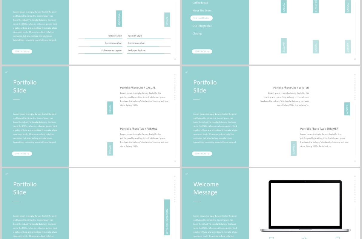 网页版式PPT幻灯片演示模板Weblook Powerpoint Template