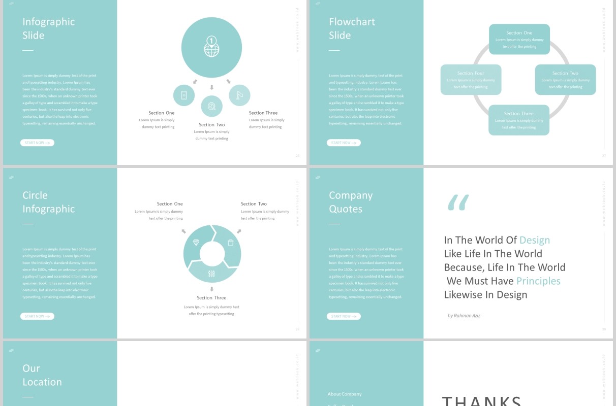 网页版式PPT幻灯片演示模板Weblook Powerpoint Template