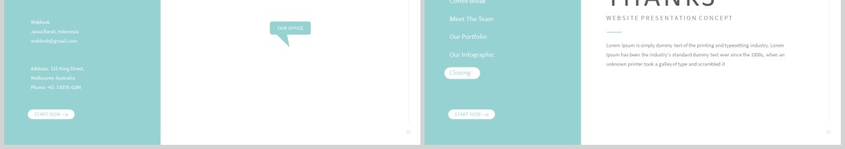 网页版式PPT幻灯片演示模板Weblook Powerpoint Template