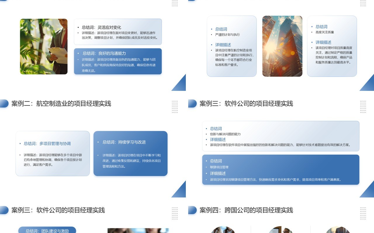 蓝色商务风项目经理培训PPT模板
