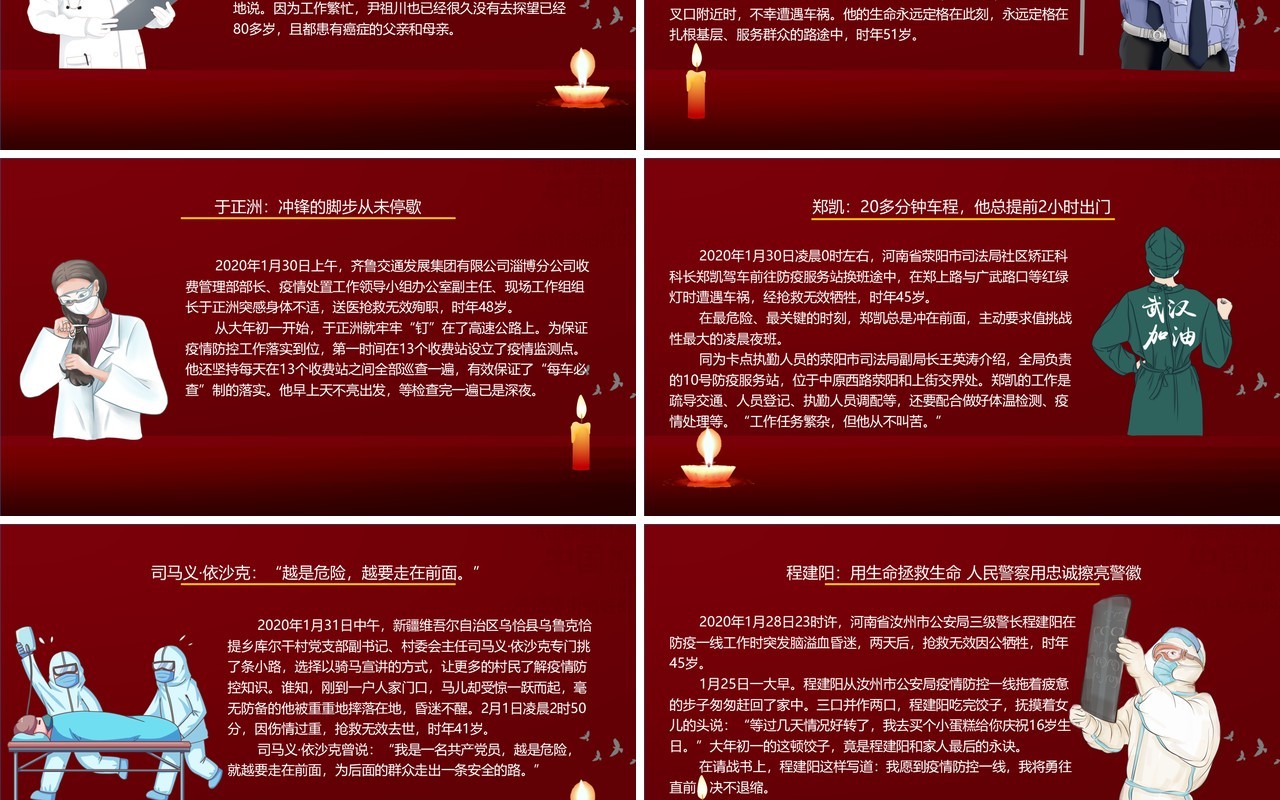 清明追思悼念因公殉职的英雄PPT模板