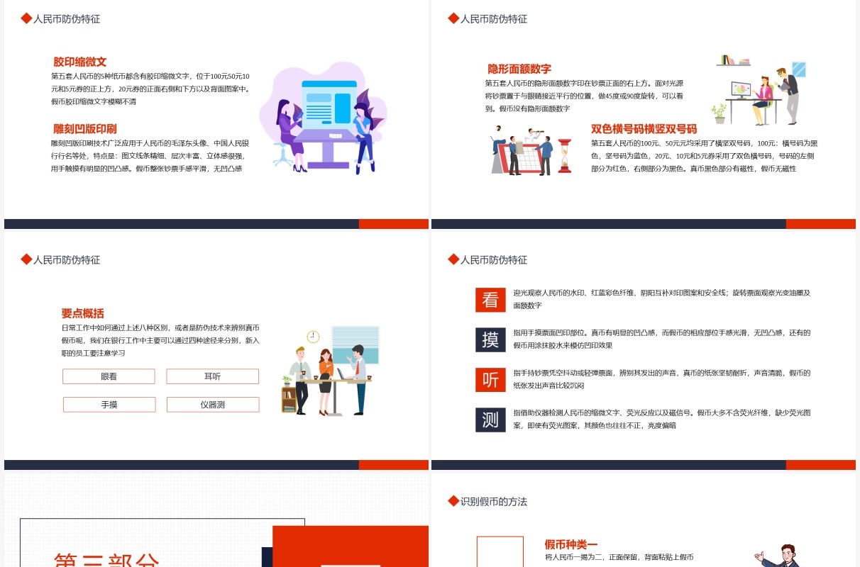 如何识别假币金融银行培训动态PPT模板