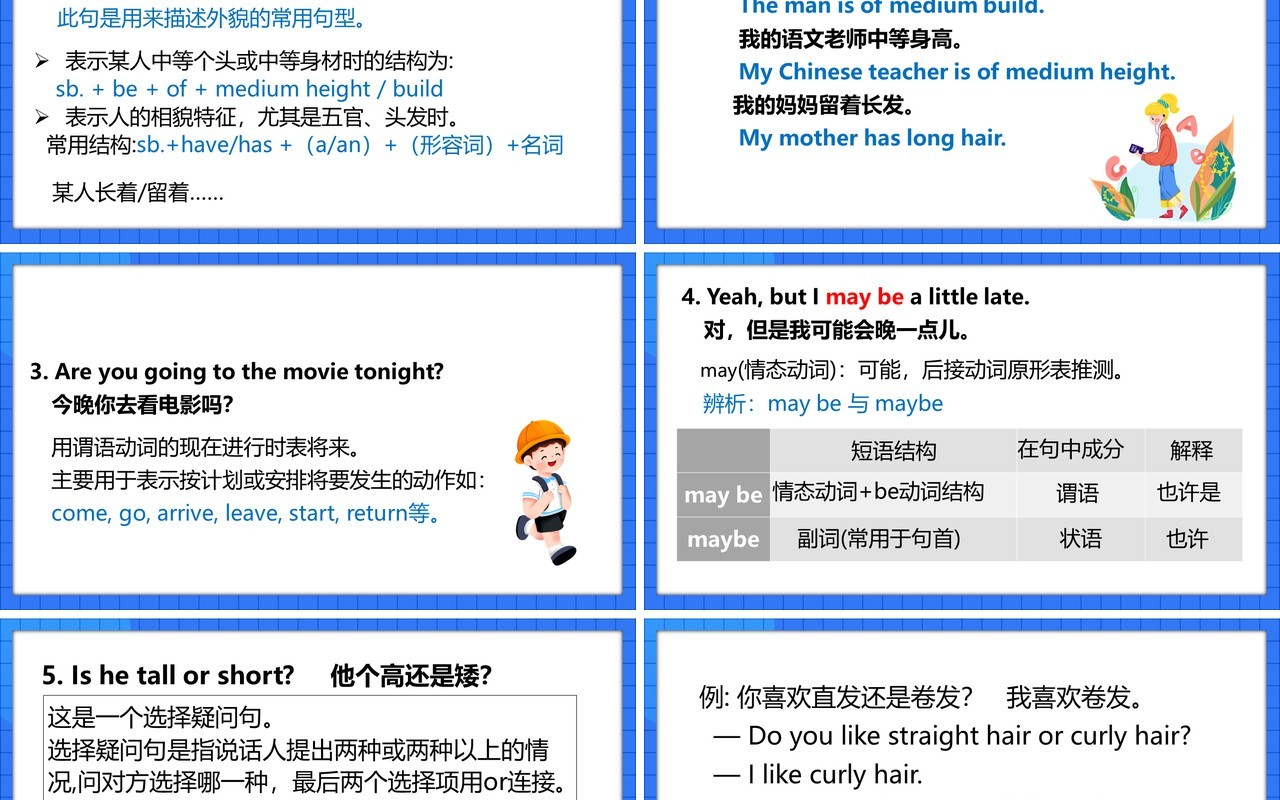 人教版七年级英语下册what does he look like课件PPT模板