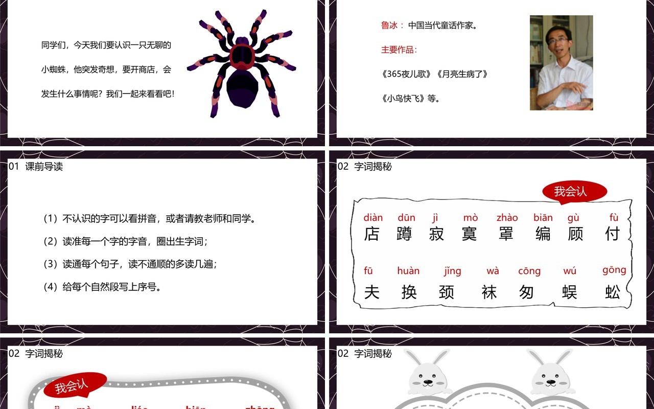 部编版二年级语文下册蜘蛛开店课件PPT模板