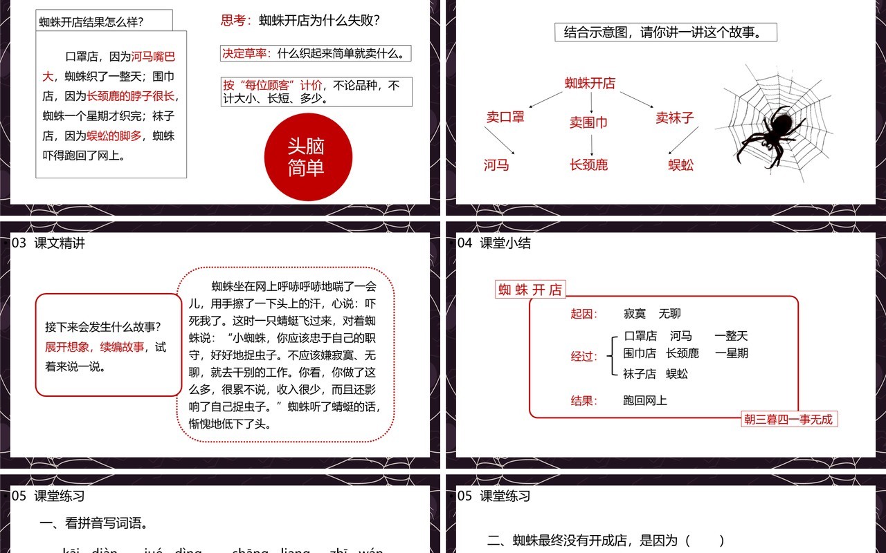 部编版二年级语文下册蜘蛛开店课件PPT模板