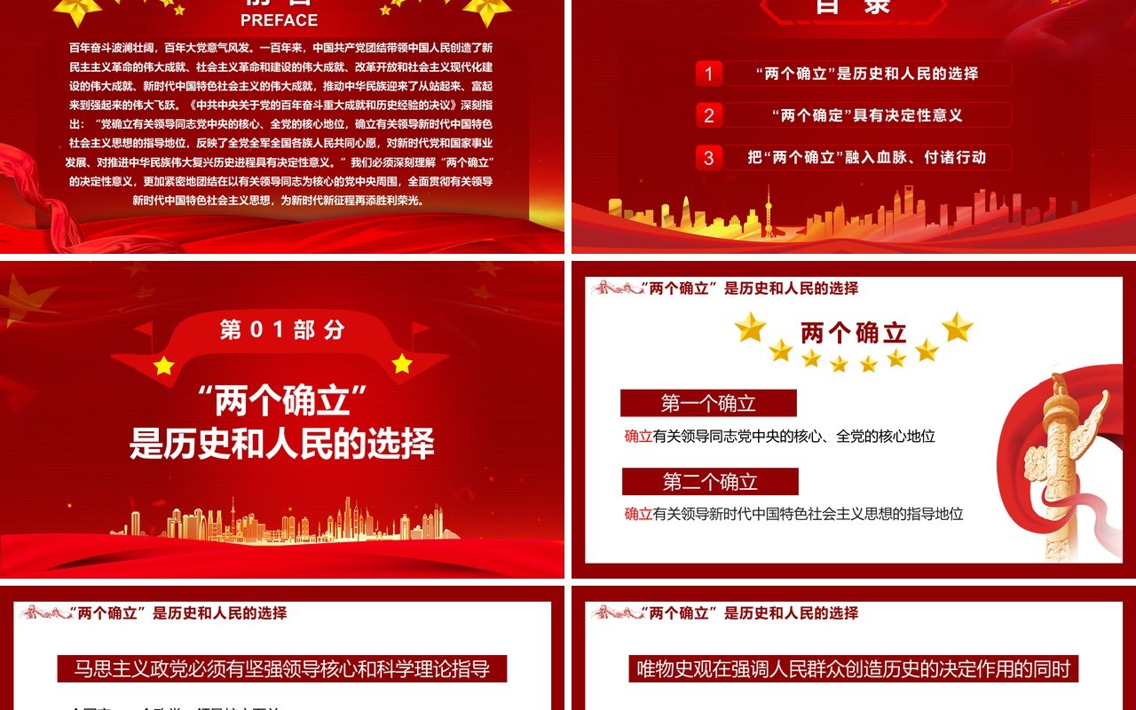 深刻理解两个确立的决定性意义PPT动态模板