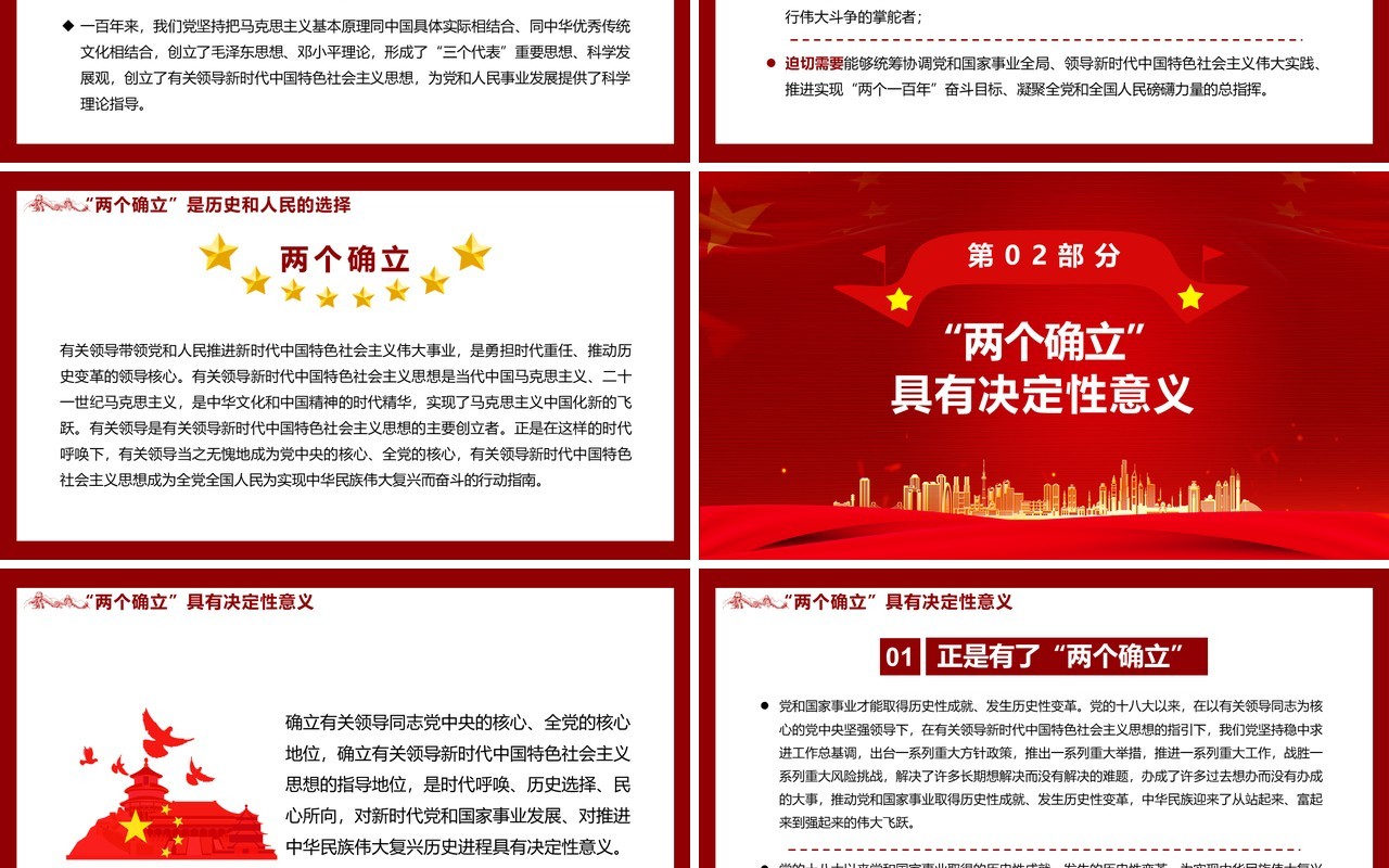 深刻理解两个确立的决定性意义PPT动态模板