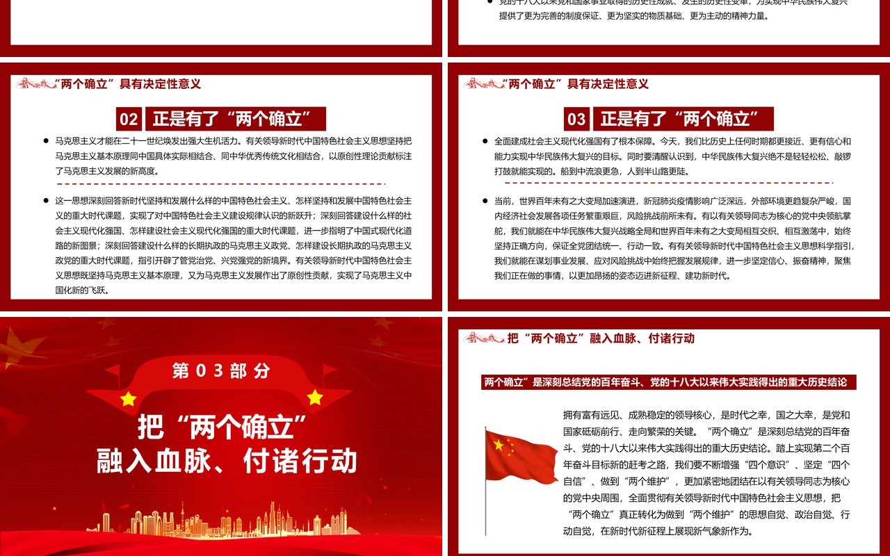 深刻理解两个确立的决定性意义PPT动态模板