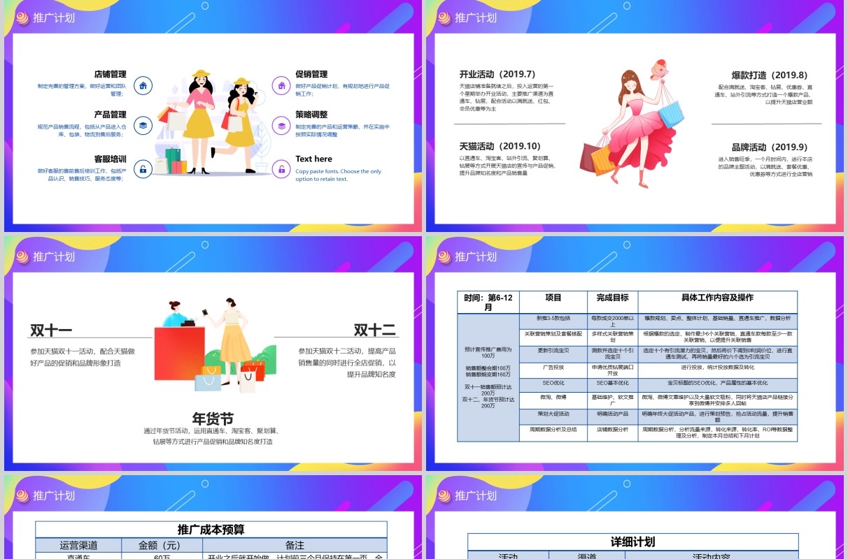 紫色天猫商城品牌入驻运营策划PPT模板