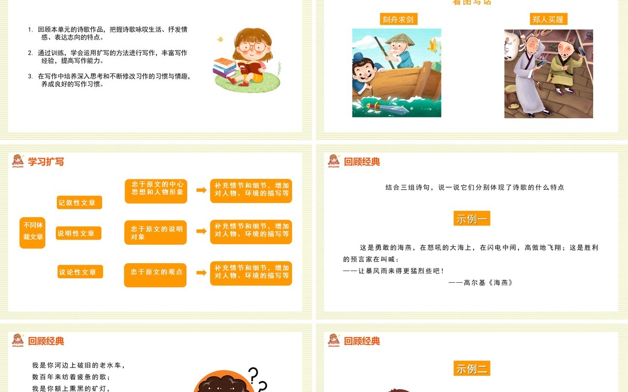 部编版九年级语文下册学习扩写课件PPT模板