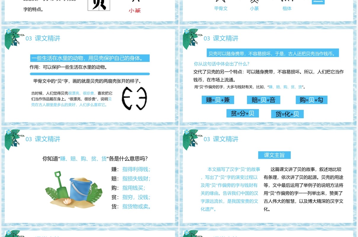 部编版二年级语文下册贝的故事课件PPT模板