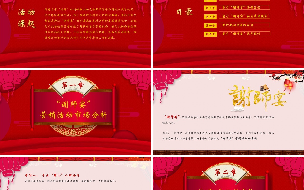 2021谢师宴活动策划案PPT模板