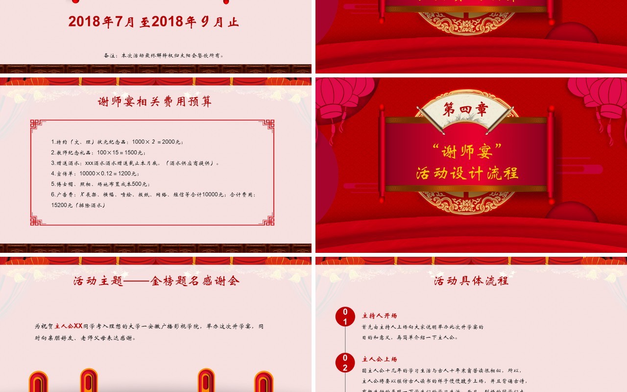 2021谢师宴活动策划案PPT模板