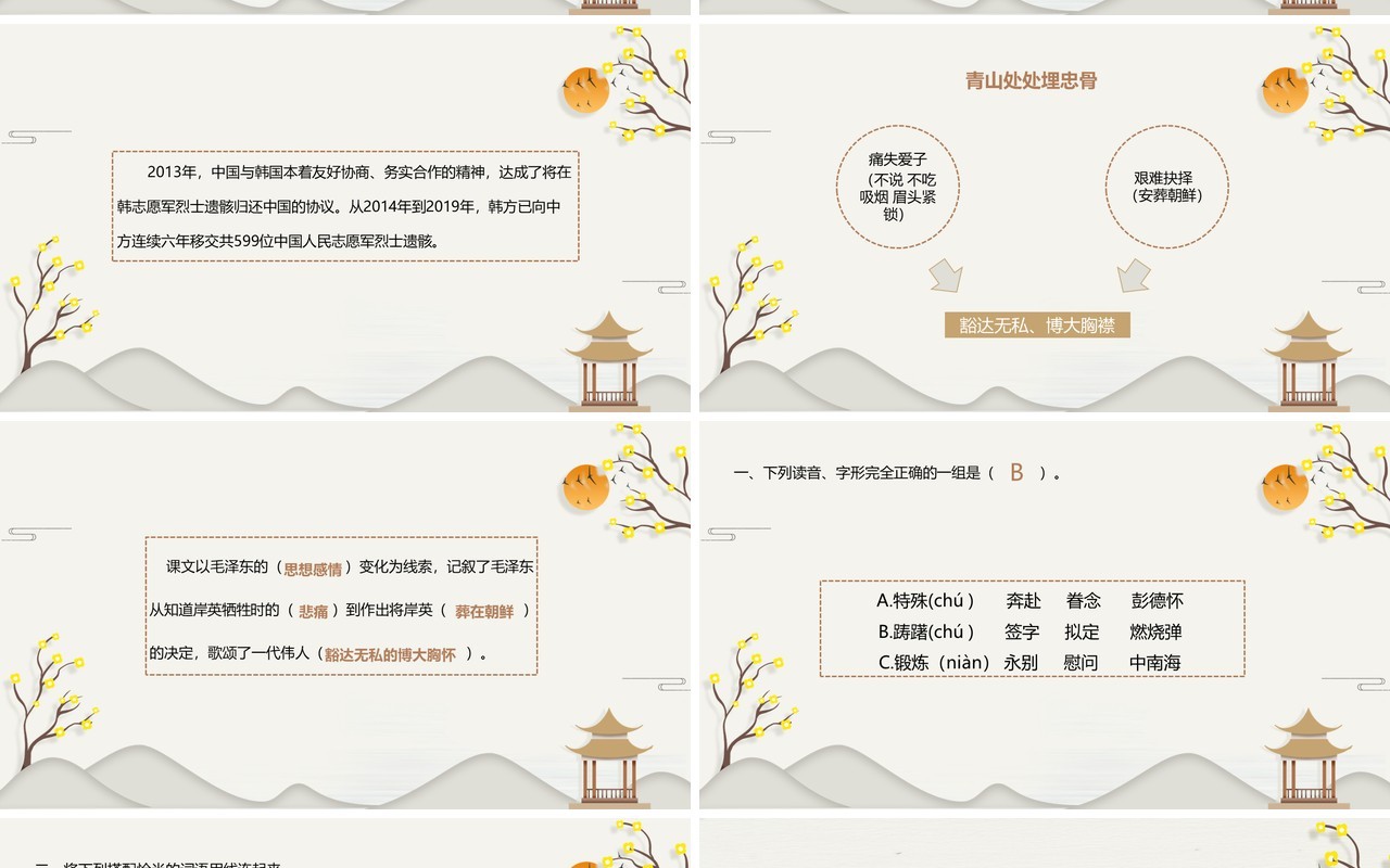 部编版五年级语文上册青山处处埋忠骨课件PPT模板