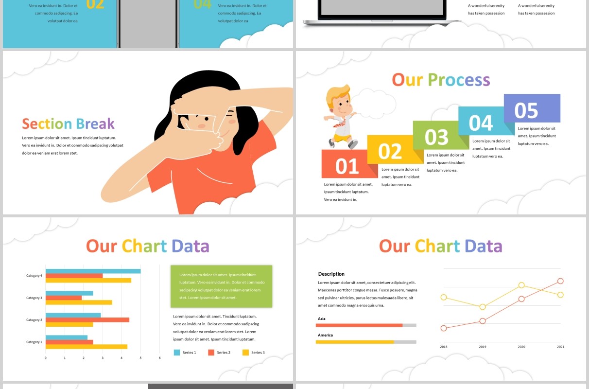 幼儿园早教儿童日托教育机构PPT图片排版设计模板Kinder - Daycare Powerpoint Template
