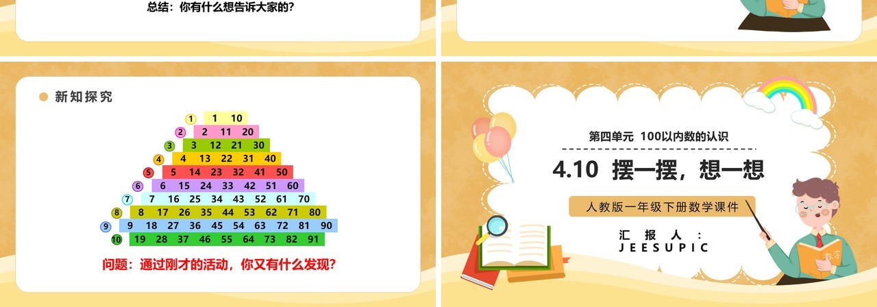 部编版一年级数学下册摆一摆想一想课件PPT模板