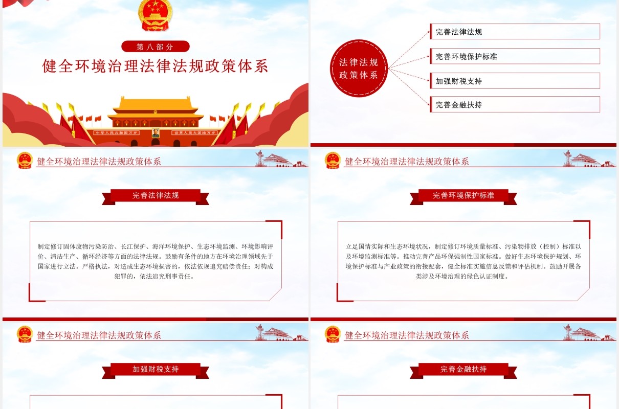 关于构建现代环境治理体系的指导意见党政PPT模板