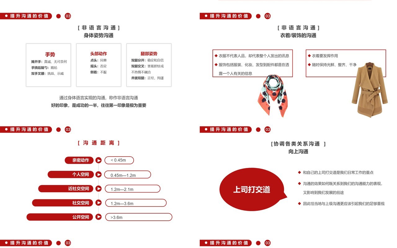 红色商务风有价值的沟通企业管理员工培训PPT模板