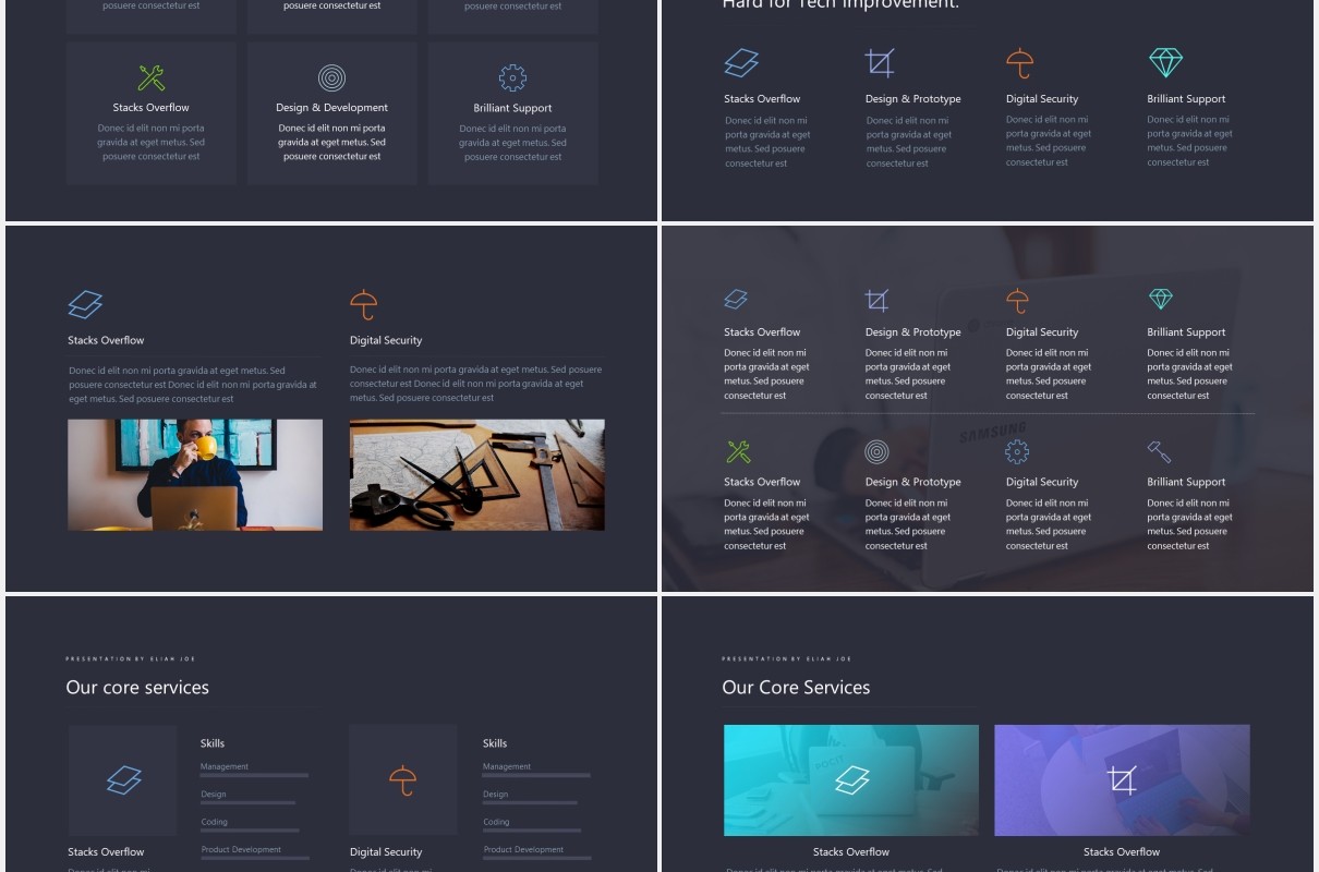 商业互联网技术项目宣传展示PPT模板tech powerpoint template