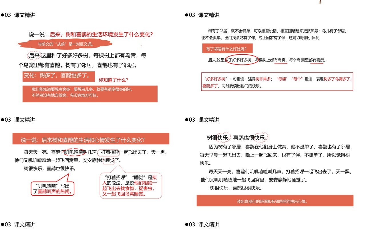 部编版一年级语文下册树和喜鹊课件PPT模板