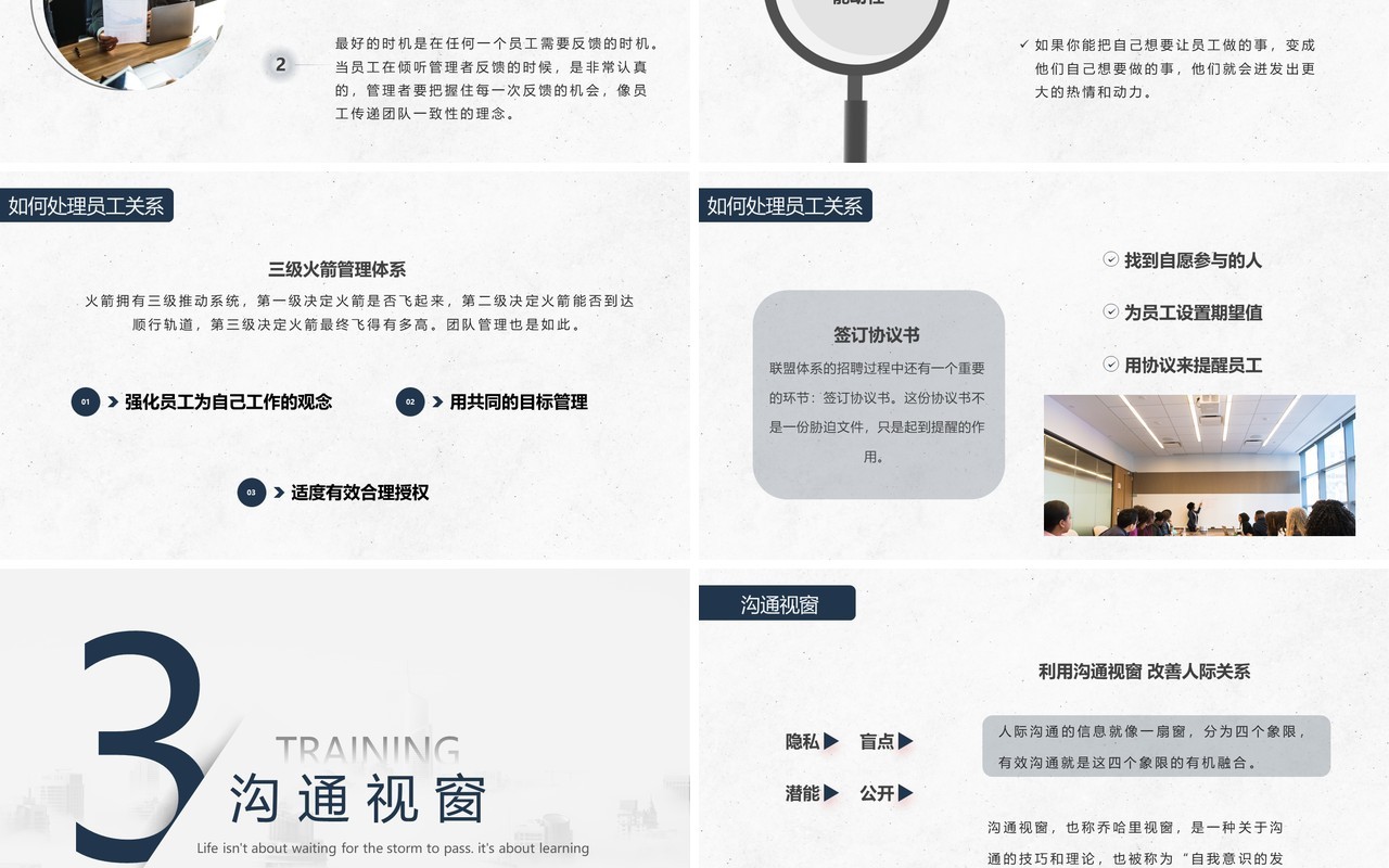 黄色简约风可复制的领导力企业教育培训通用PPT模板