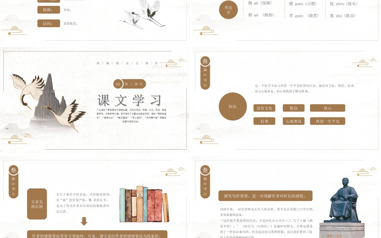 部编版七年级语文下册阿长与山海经课件PPT模板