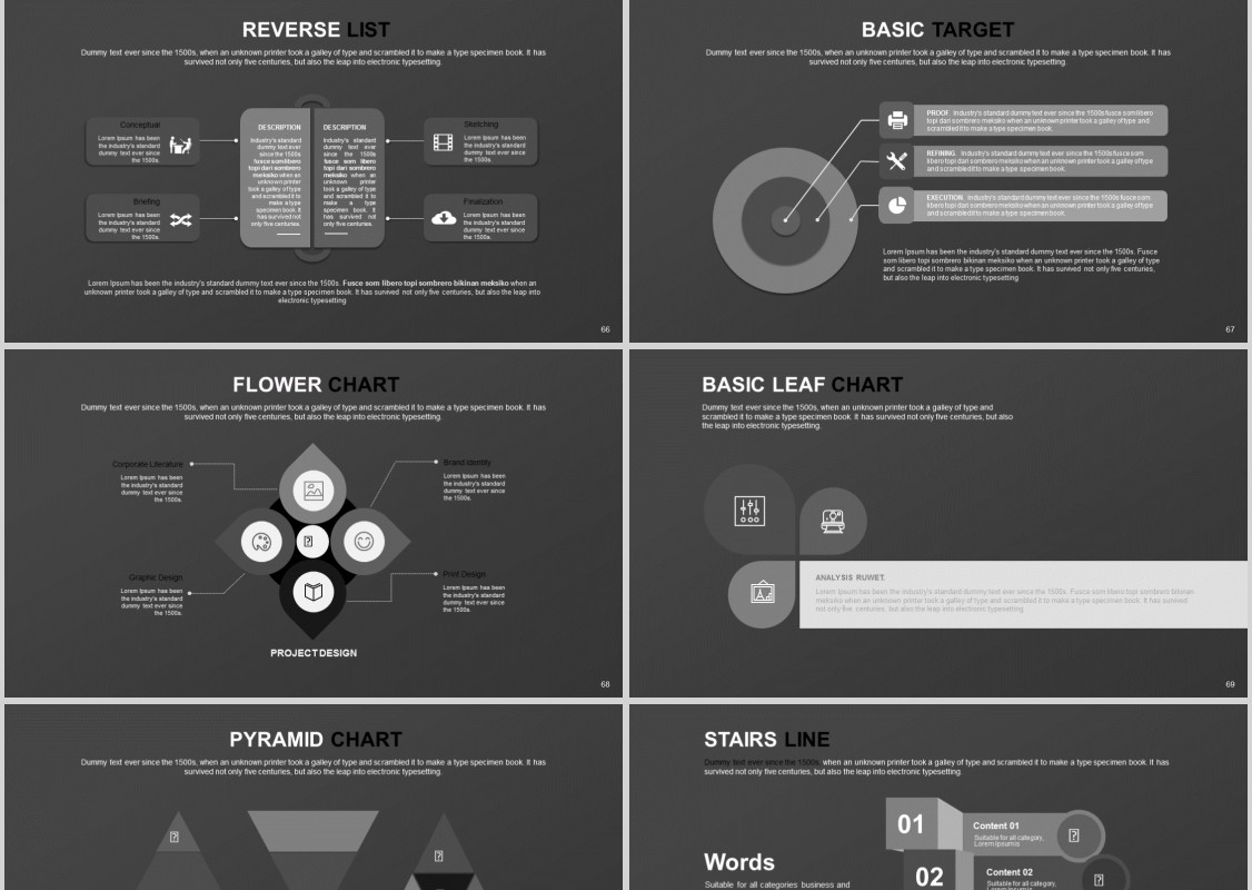 灰色创意分层PPT信息图表模板Balen Powerpoint