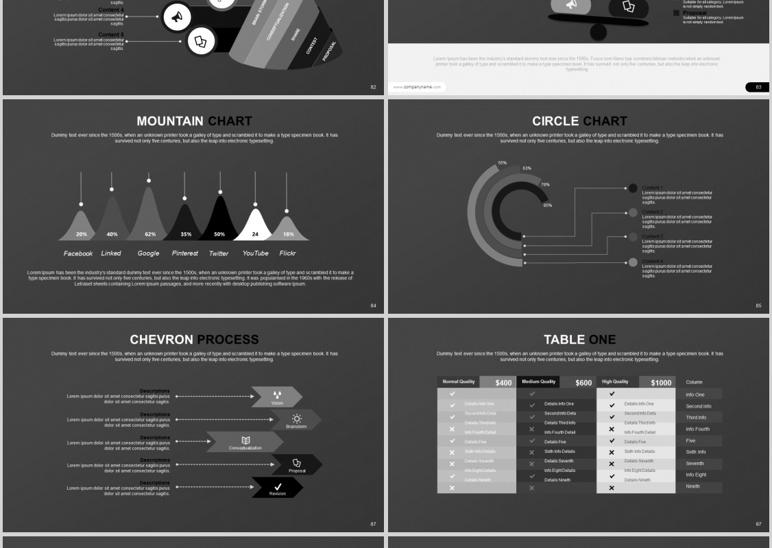 灰色创意分层PPT信息图表模板Balen Powerpoint