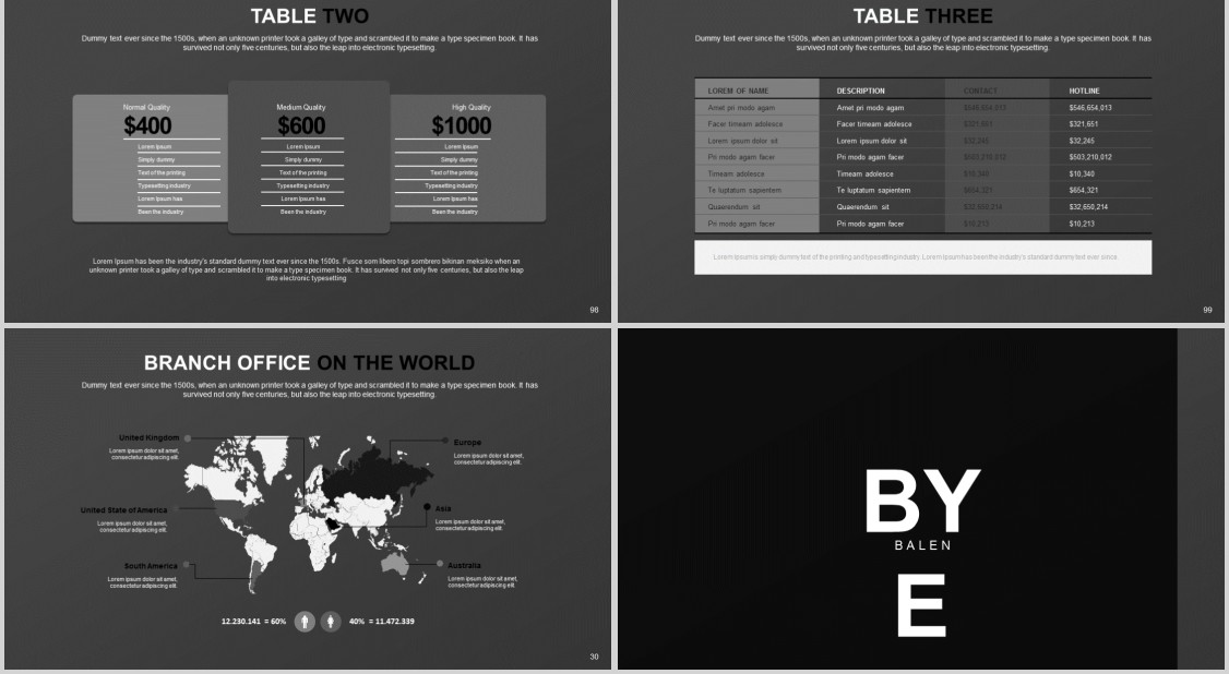 灰色创意分层PPT信息图表模板Balen Powerpoint