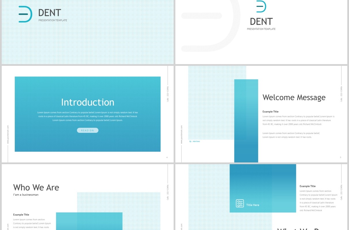 蓝色渐变公司产品介绍PPT信息图表模板dent powerpoint template