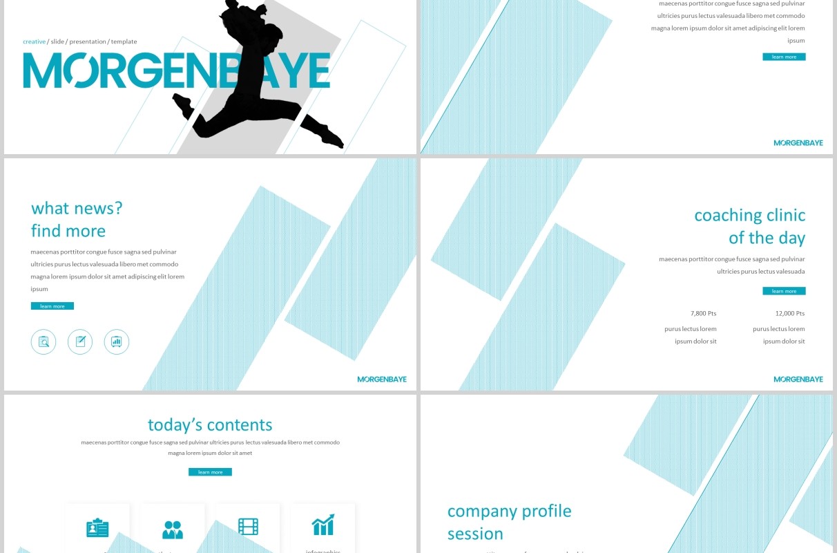 蓝色简约公司个人介绍PPT模板morgenbaye powerpoint template