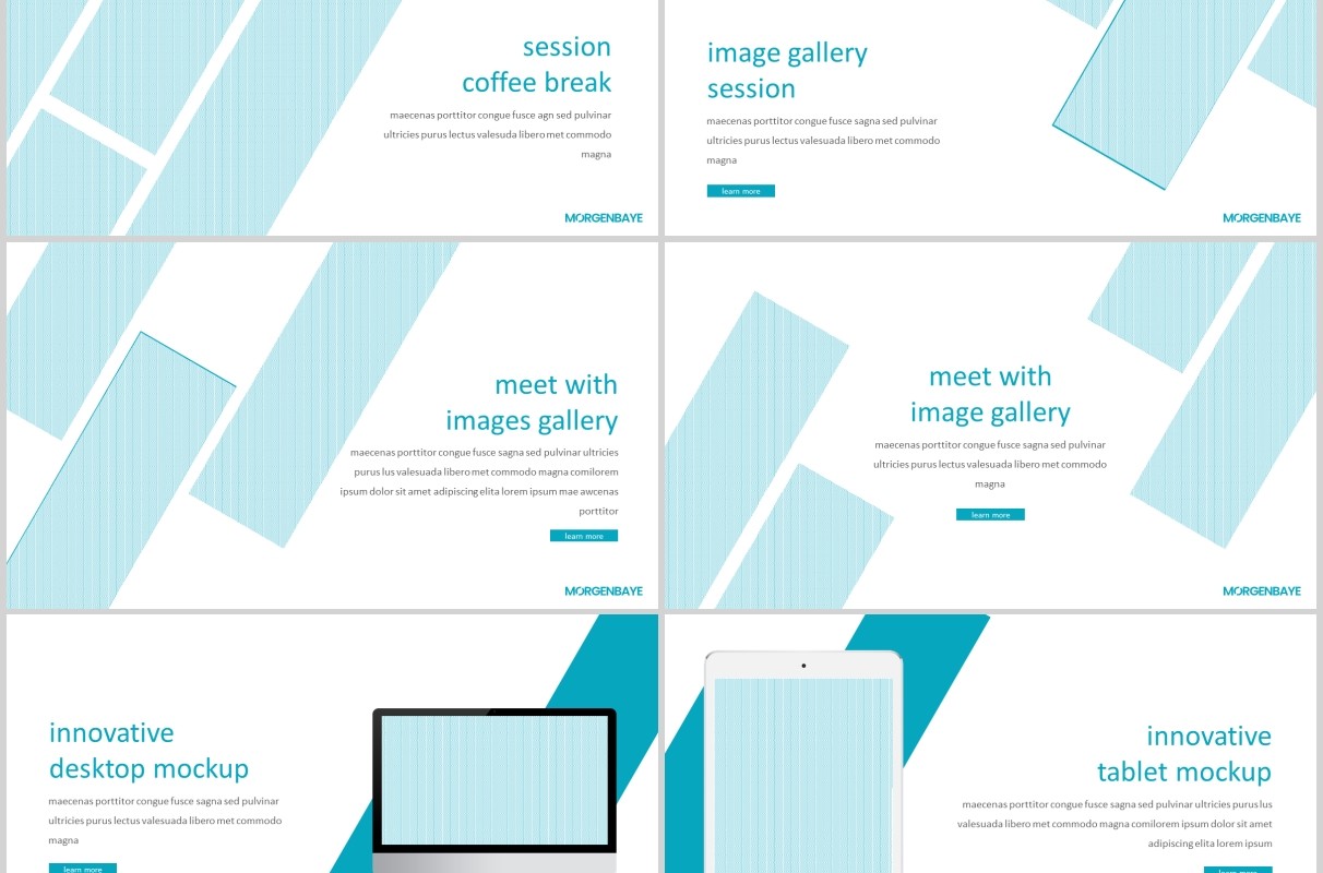 蓝色简约公司个人介绍PPT模板morgenbaye powerpoint template
