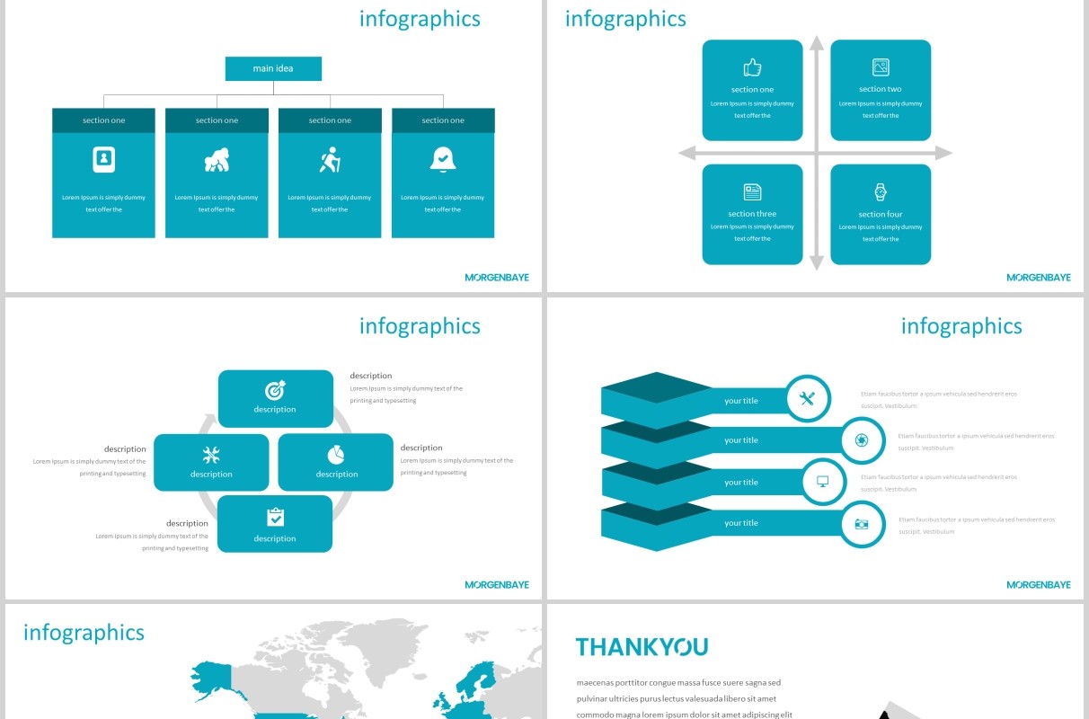 蓝色简约公司个人介绍PPT模板morgenbaye powerpoint template