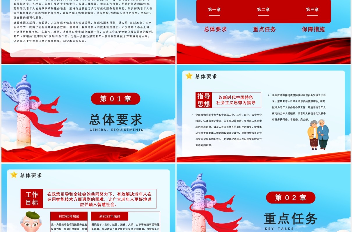 党政风老年人运用智能技术困难的实施方案通用PPT模板