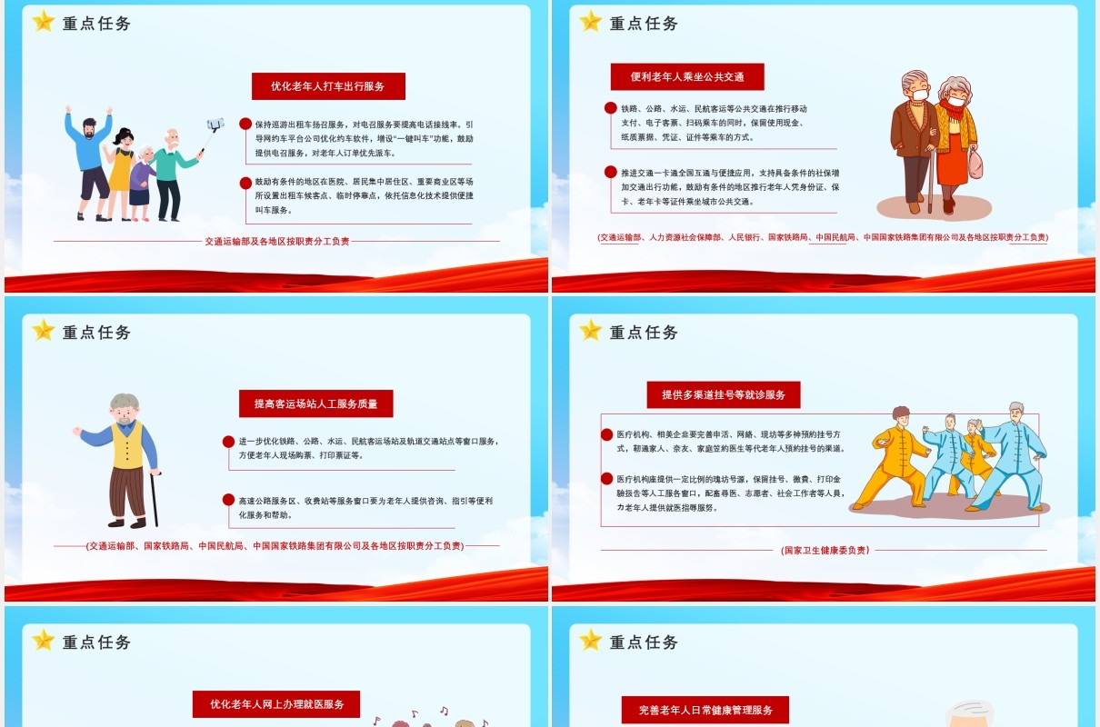 党政风老年人运用智能技术困难的实施方案通用PPT模板