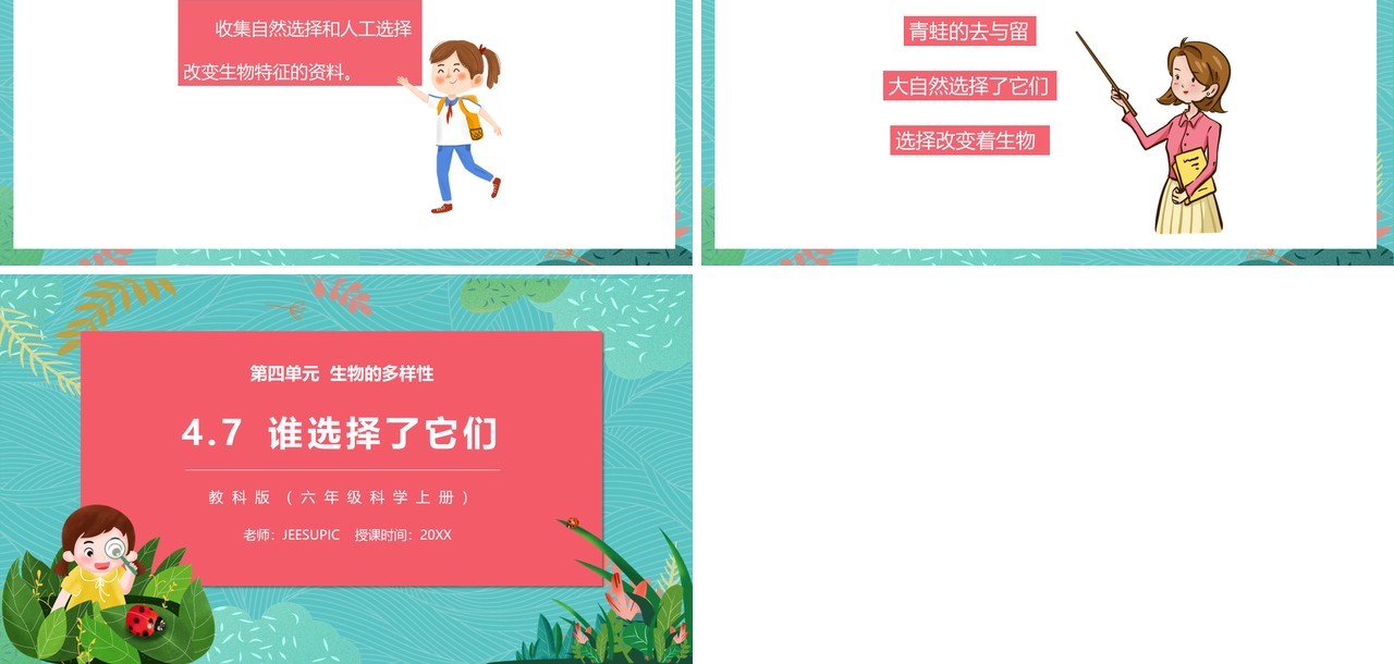教科版六年级科学上册谁选择了它们PPT模板