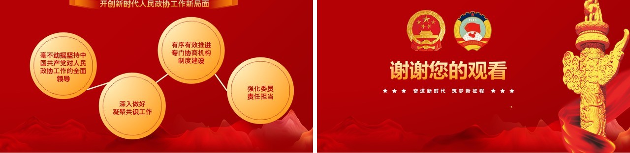 红色聚焦全国两会政府工作报告学习讲稿党建PPT模板