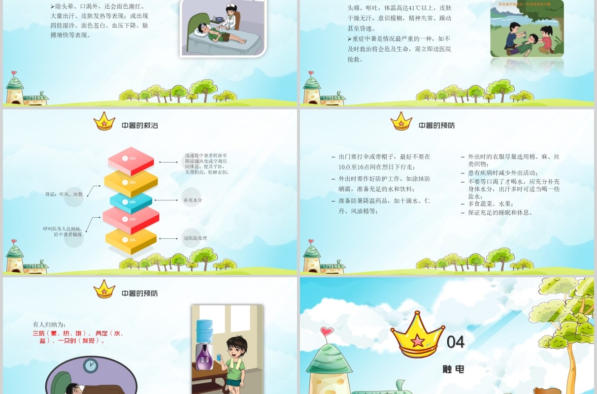 清新中小学生常用急救知识培训课件PPT模板