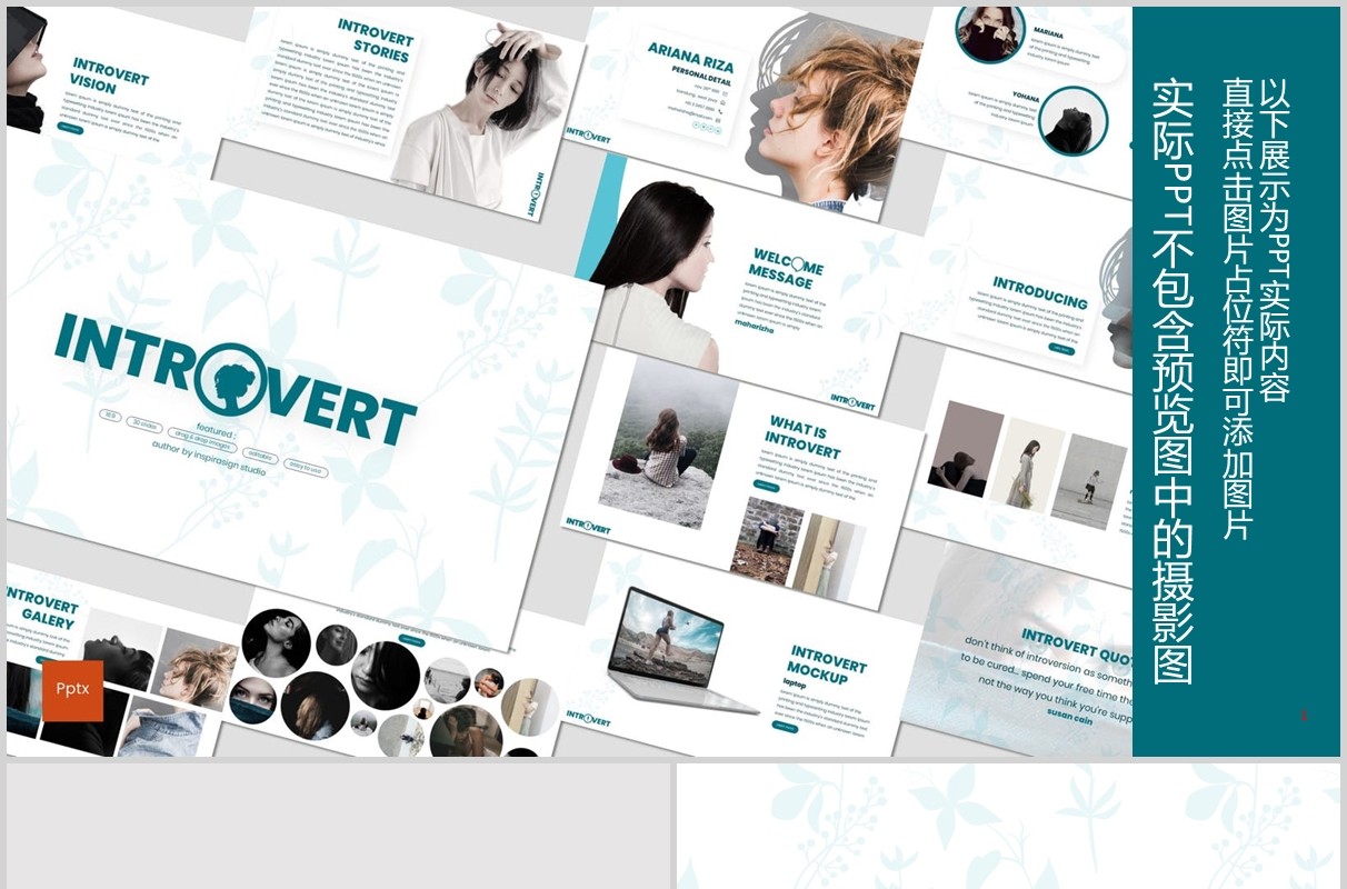 内向型求职竞聘个人简历介绍PPT模板版式设计Introvert Powerpoint Template