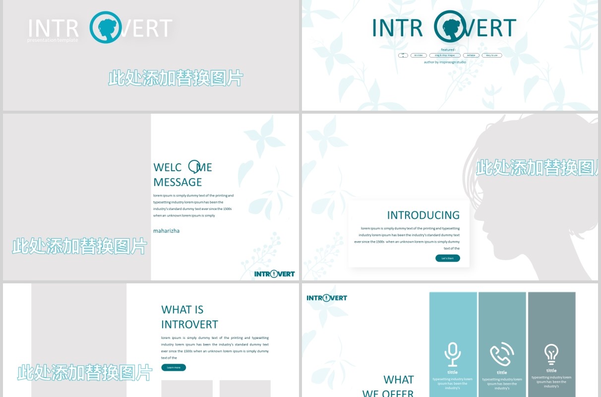 内向型求职竞聘个人简历介绍PPT模板版式设计Introvert Powerpoint Template