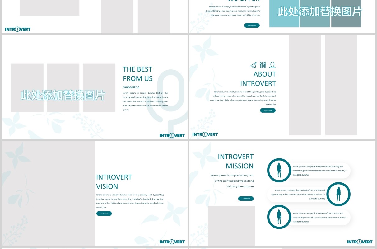 内向型求职竞聘个人简历介绍PPT模板版式设计Introvert Powerpoint Template