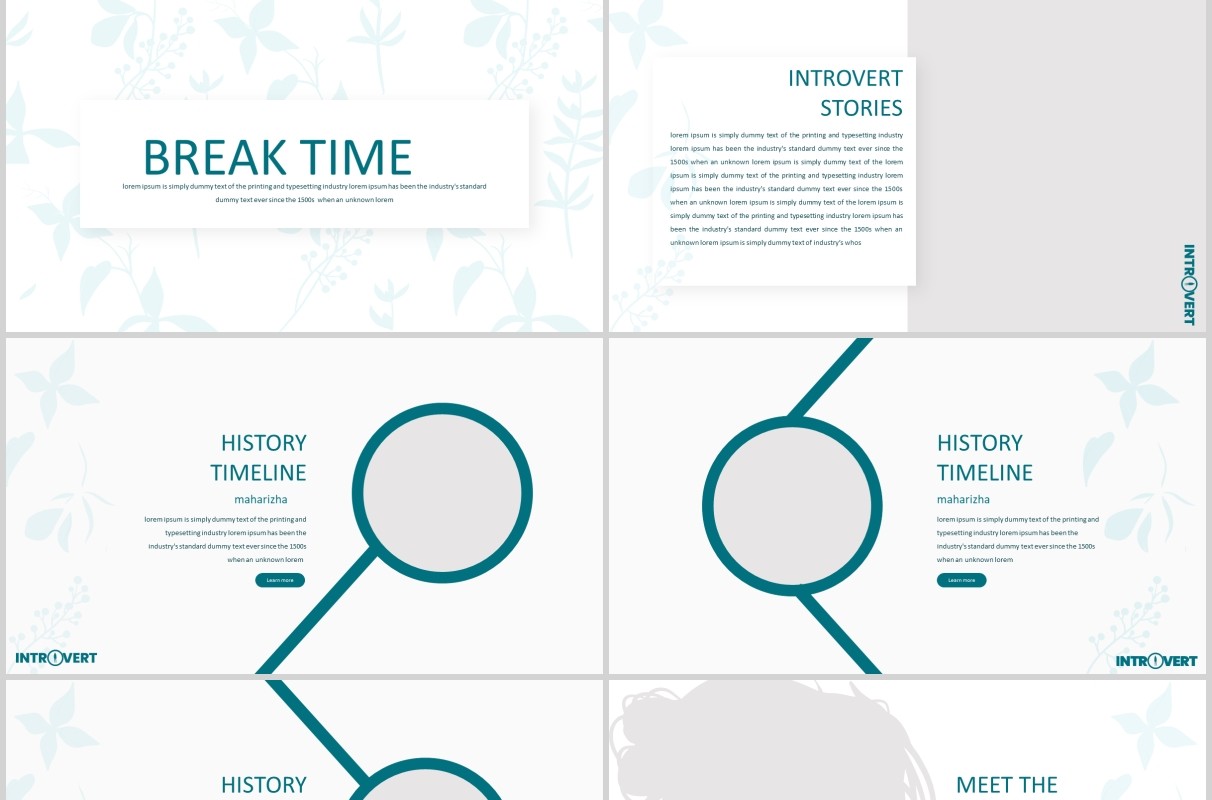 内向型求职竞聘个人简历介绍PPT模板版式设计Introvert Powerpoint Template